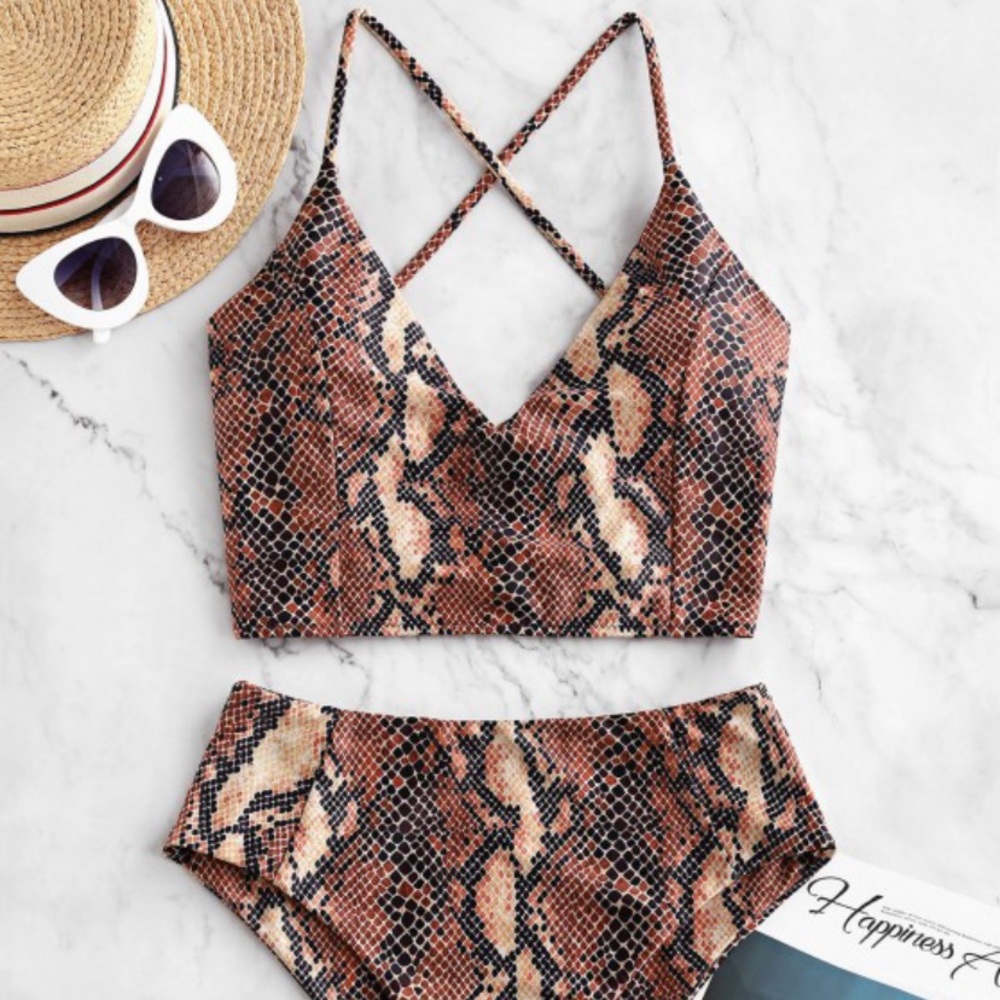 Snake Skin High Waisted Bikini